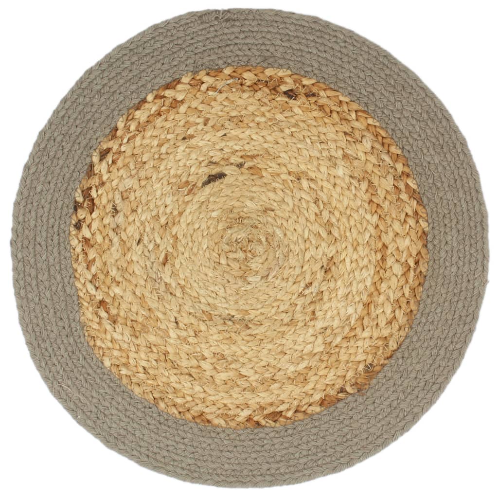 Vidaxx sets de table 6 pcs 38 cm jute et coton naturel et gris