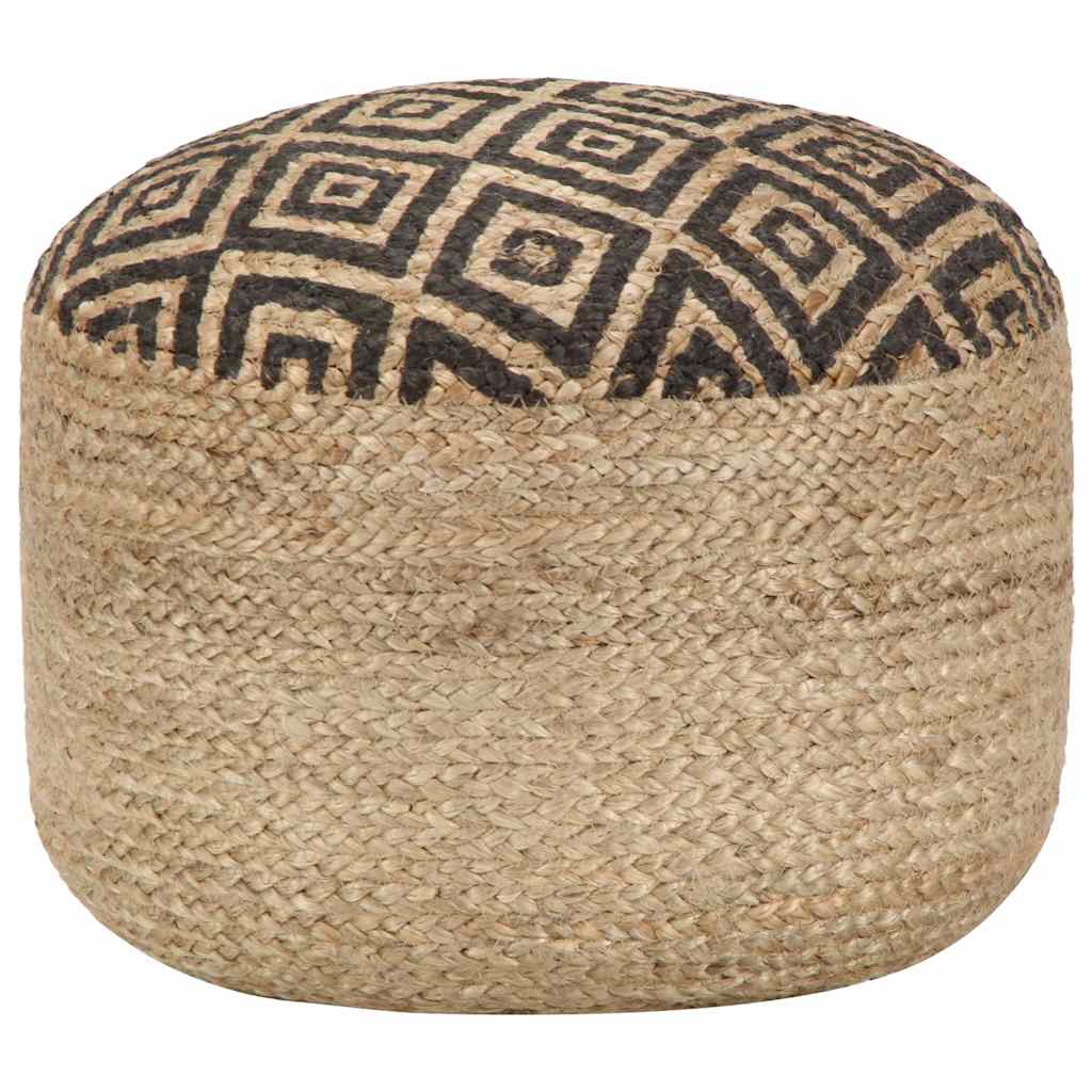 Vidaxl poef handgemaakt 45x30 cm jute zwart