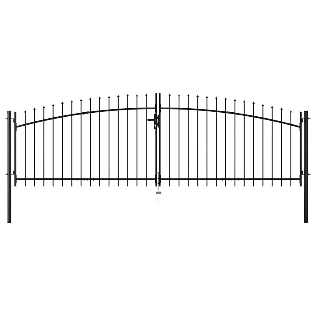 VidaXL portail de clôture double porte avec dessus de lances 400x150 cm