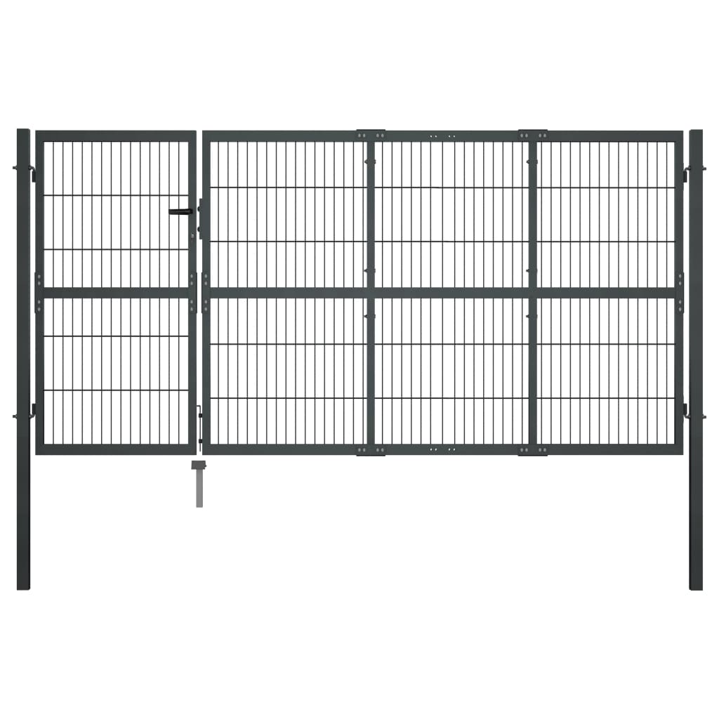 Vidaxl port with posts 350x120 cm steel anthracite