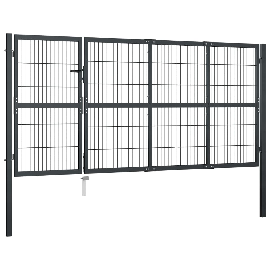 Vidaxl port with posts 350x120 cm steel anthracite