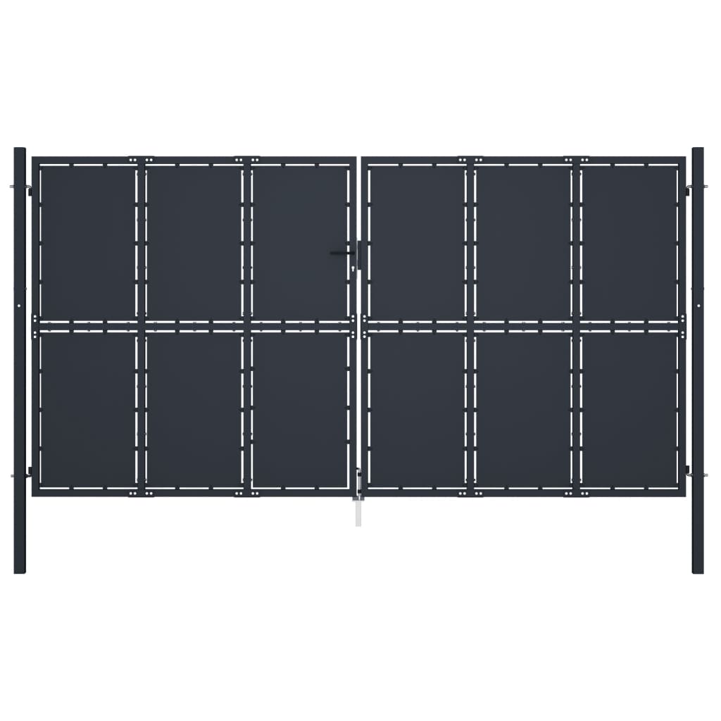 VidaXL Portail 400x175 cm acier anthracite