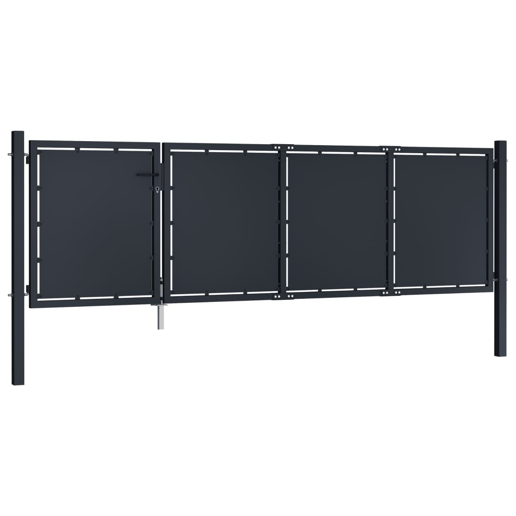 VidaXL Portail 350x100 cm acier anthracite