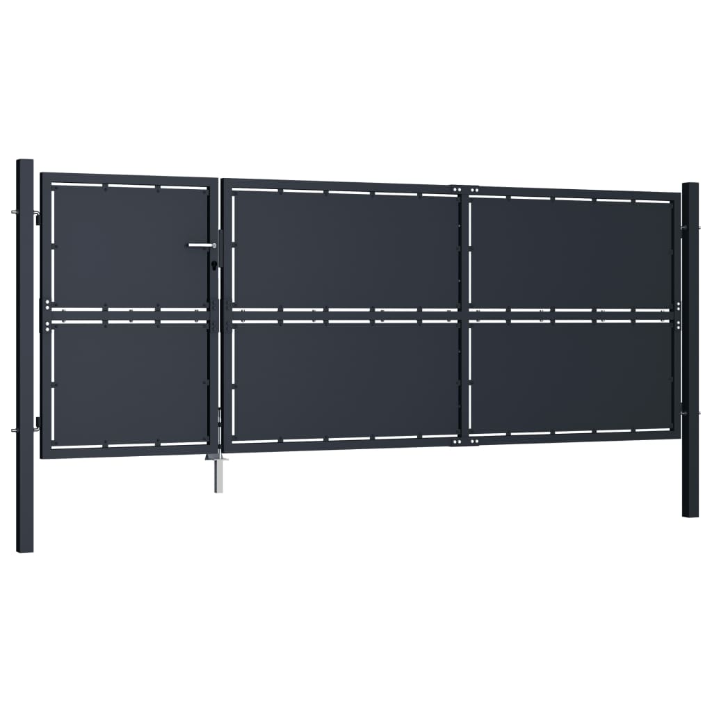 VidaXL Portail 350x125 cm acier anthracite