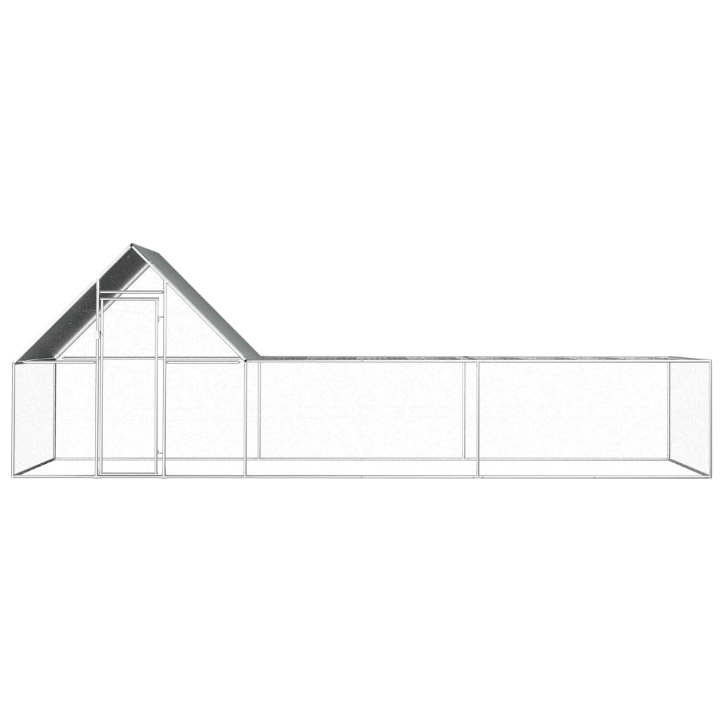 Vidaxl Chicken run 6x2x2 m galvanized steel