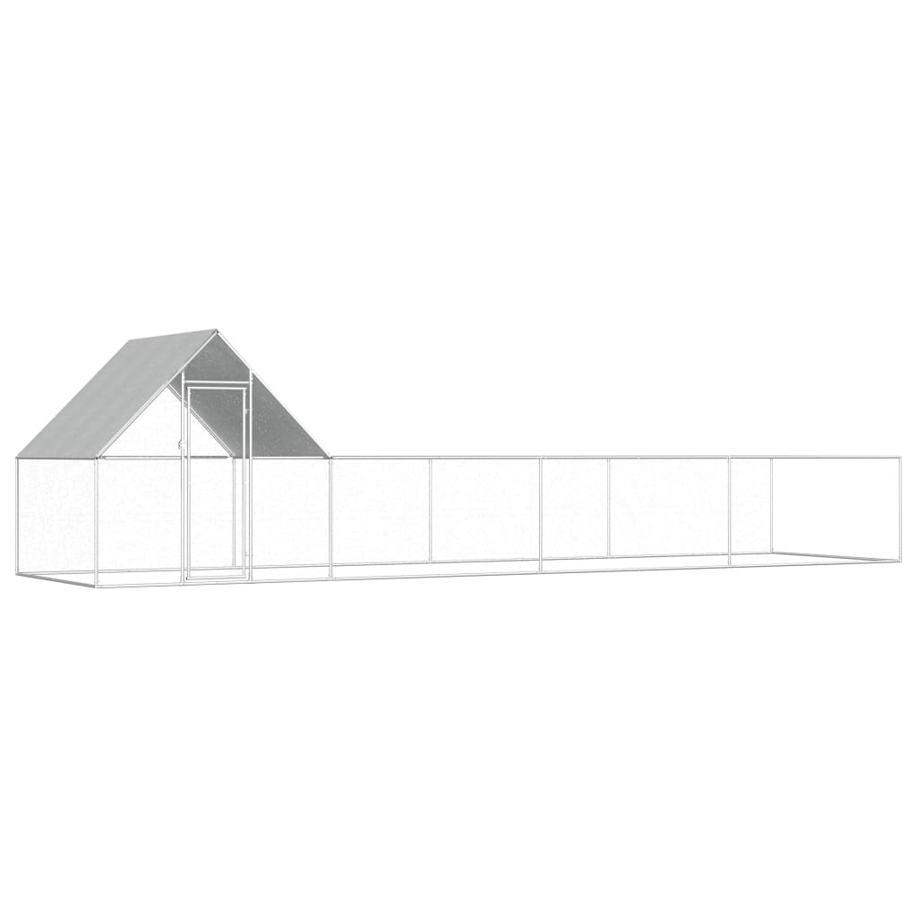 Vidaxl Chicken run 8x2x2 m galvanized steel