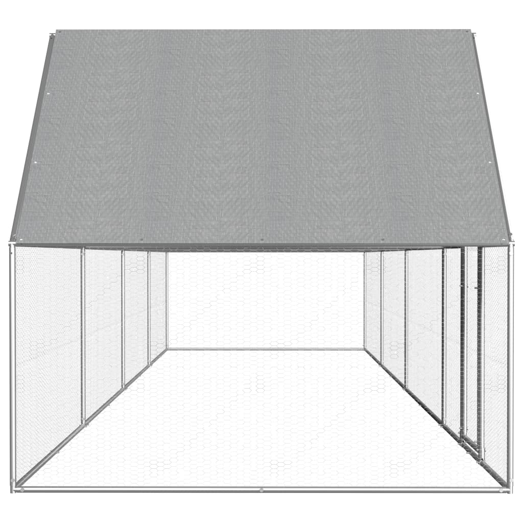 Vidaxl Chicken run 8x2x2 m galvanized steel