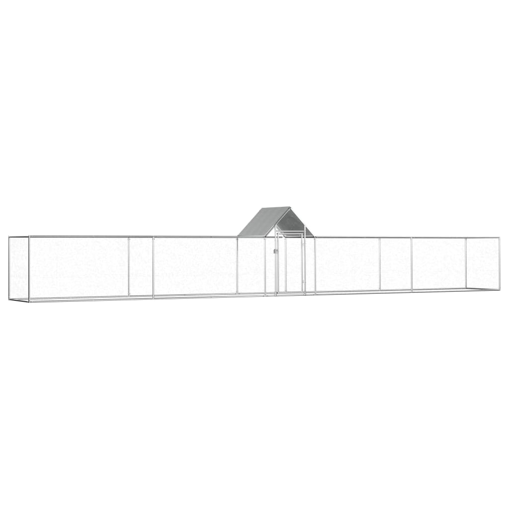 Vidaxl Chicken run 9x1x1.5 m galvanized steel