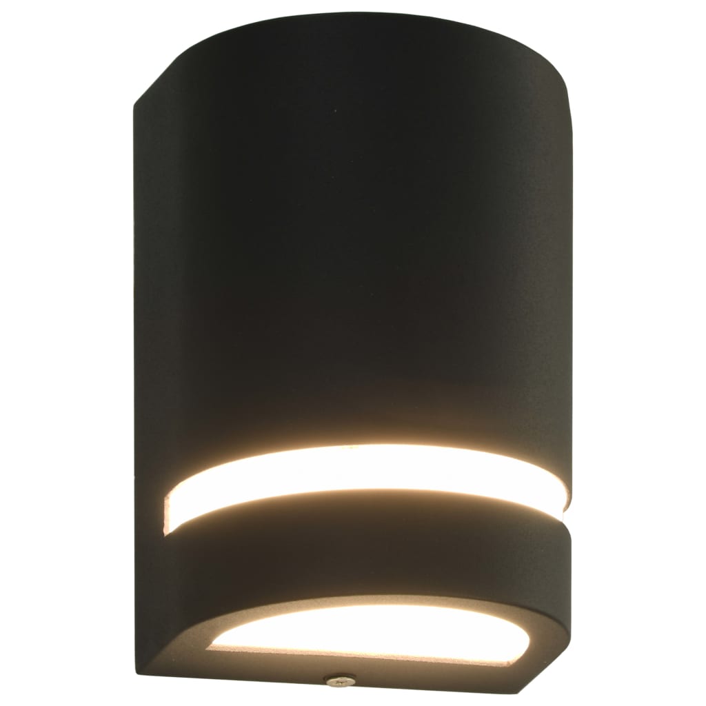 Vidaxl Lampes murales extérieures 2 PCS 35 W Black à moitié fini