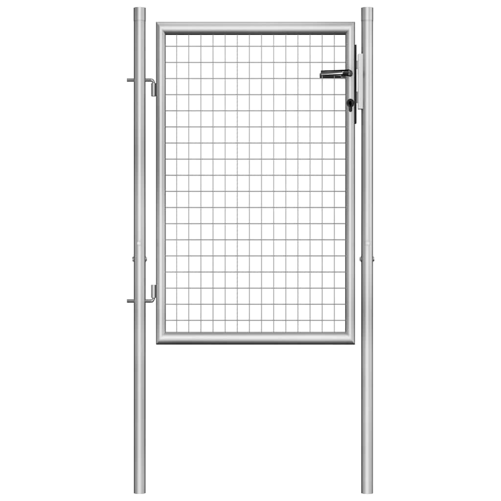 Vidaxl port 105x150 cm galvanized steel silver colored