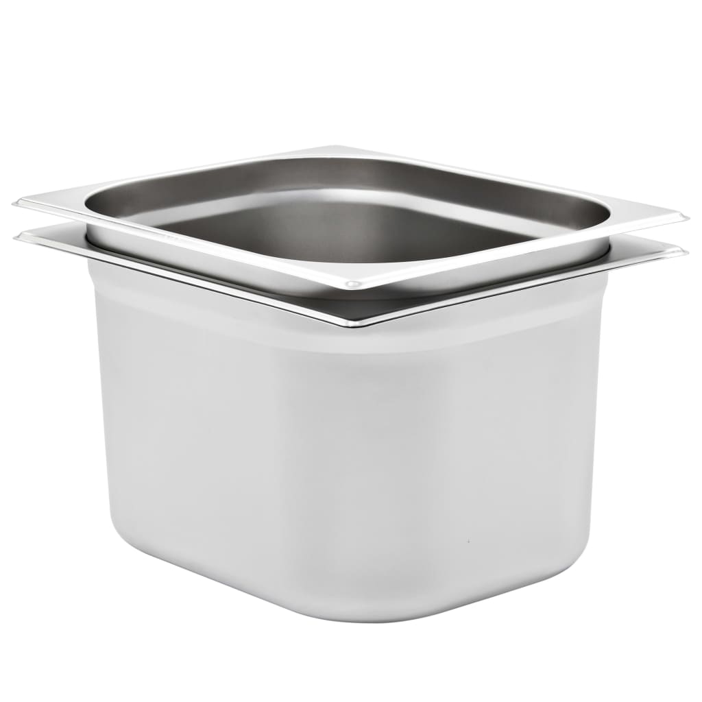 Vidaxx bacs gastronorm 2 pcs gn 1 2 200 mm inox