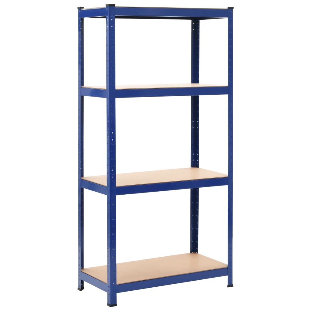 Vidaxl storage rack 4-layer steel and processed wood blue