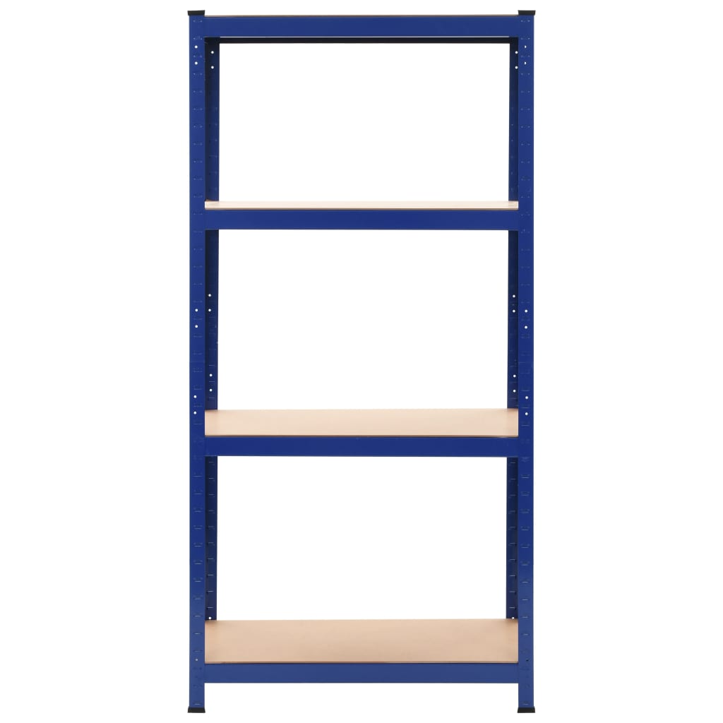 Vidaxl storage rack 4-layer steel and processed wood blue