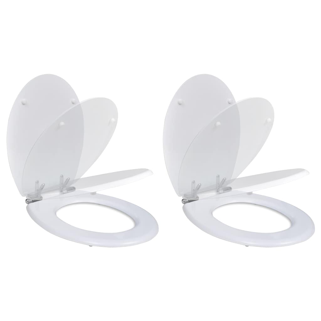 Vidaxl toilet seat with soft-close cover 2 st mdf white