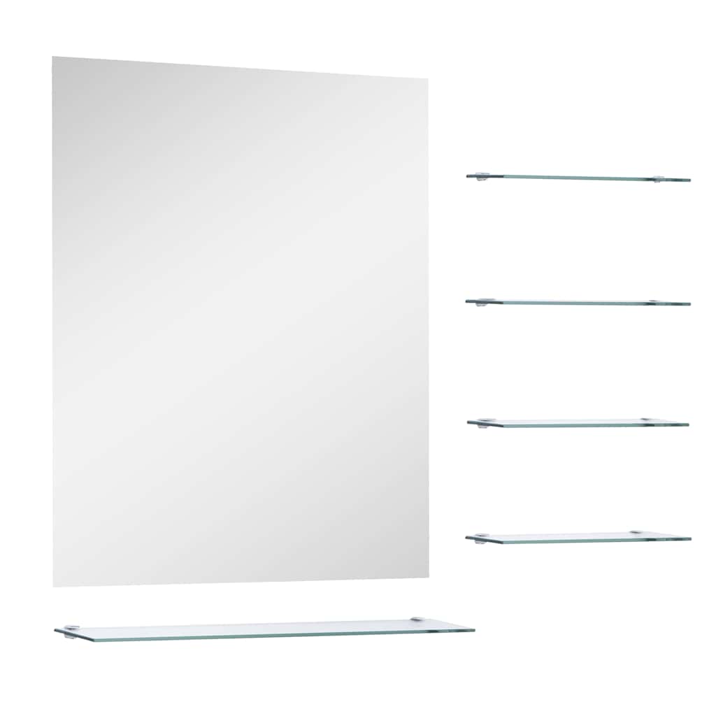 VidaXL miroir mural avec 5 étagères 50x60 cm argenté