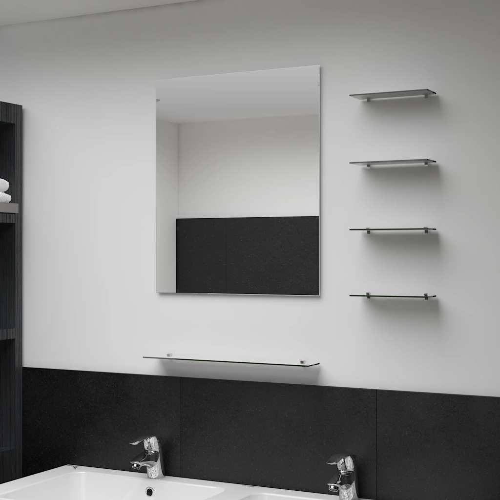 VidaXL miroir mural avec 5 étagères 50x60 cm argenté