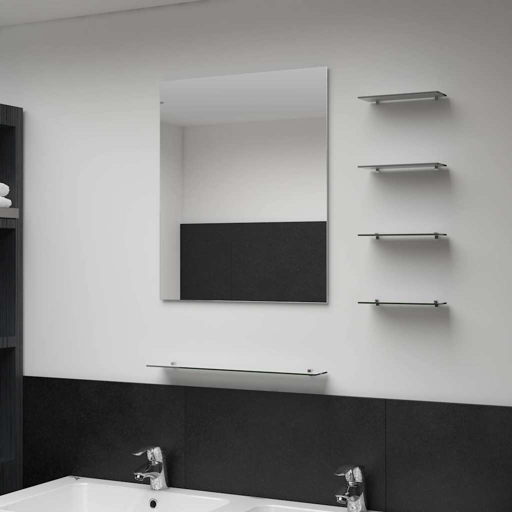 VidaXL miroir mural avec 5 étagères 50x60 cm argenté