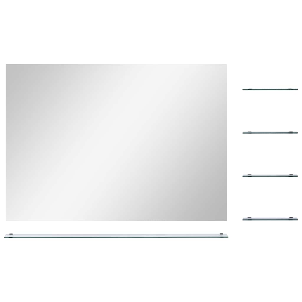 Miroir mural Vidaxx avec 5 étagères 80x60 cm argenté