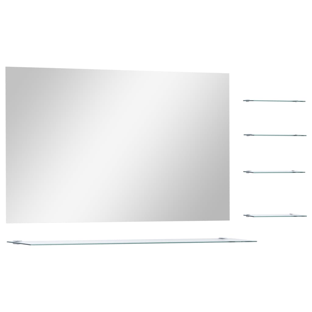 VidaXL miroir mural avec 5 étagères 100x60 cm argenté