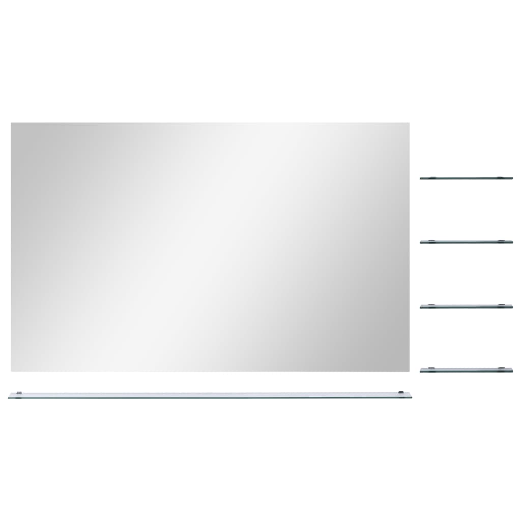 VidaXL miroir mural avec 5 étagères 100x60 cm argenté
