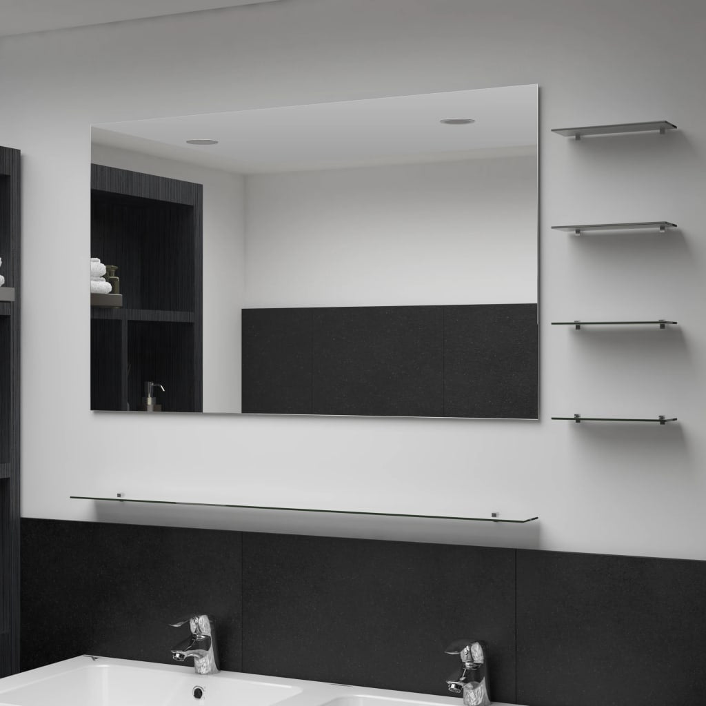 VidaXL miroir mural avec 5 étagères 100x60 cm argenté