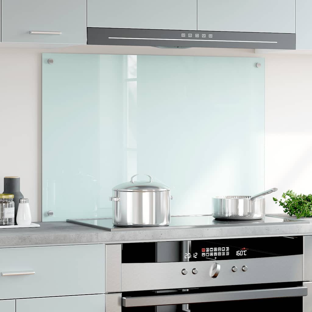 Vidaxl Splash Screen Kitchen 90x60 cm en verre trempé blanc