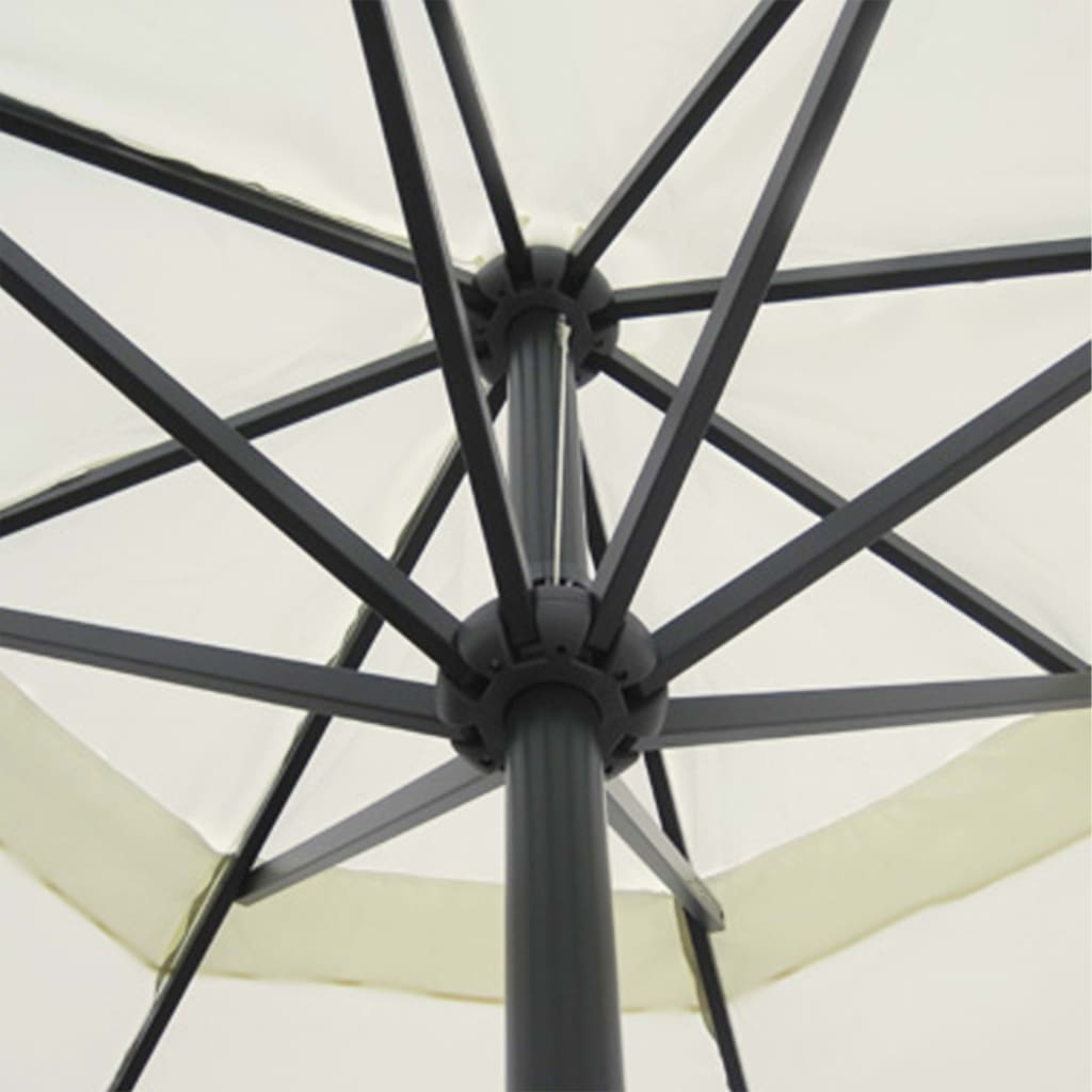 Vidaxl parasol samos 500 cm aluminium blanc