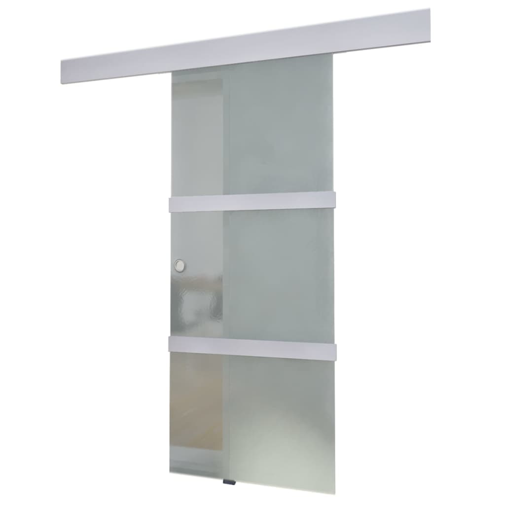 Vidaxl Porte coulissante 178 cm Verre et argent en aluminium coloré
