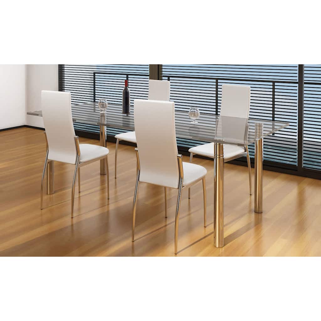 Vidaxl eetkamerstoelen 4 st kunstleer wit