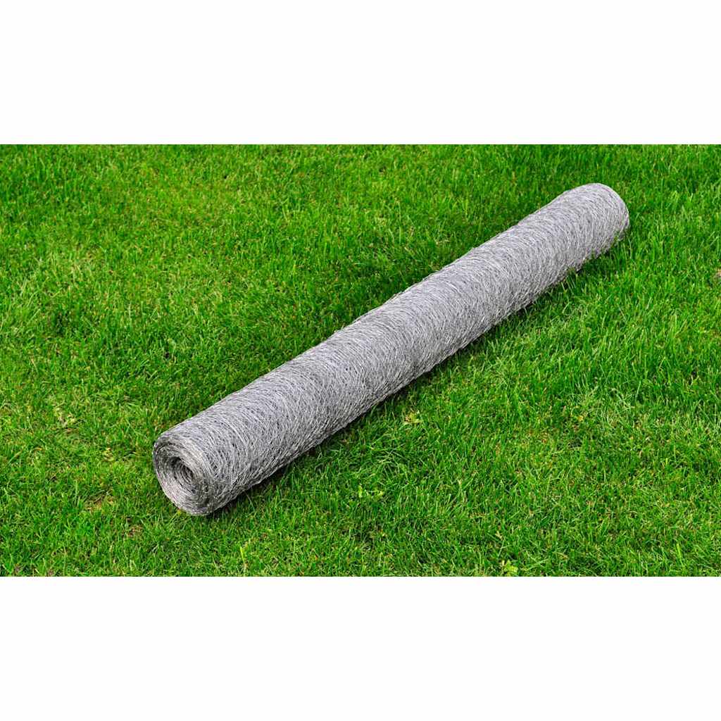 Vidaxl Poulet Fil 25x1 m Galvanisé en acier argenté coloré