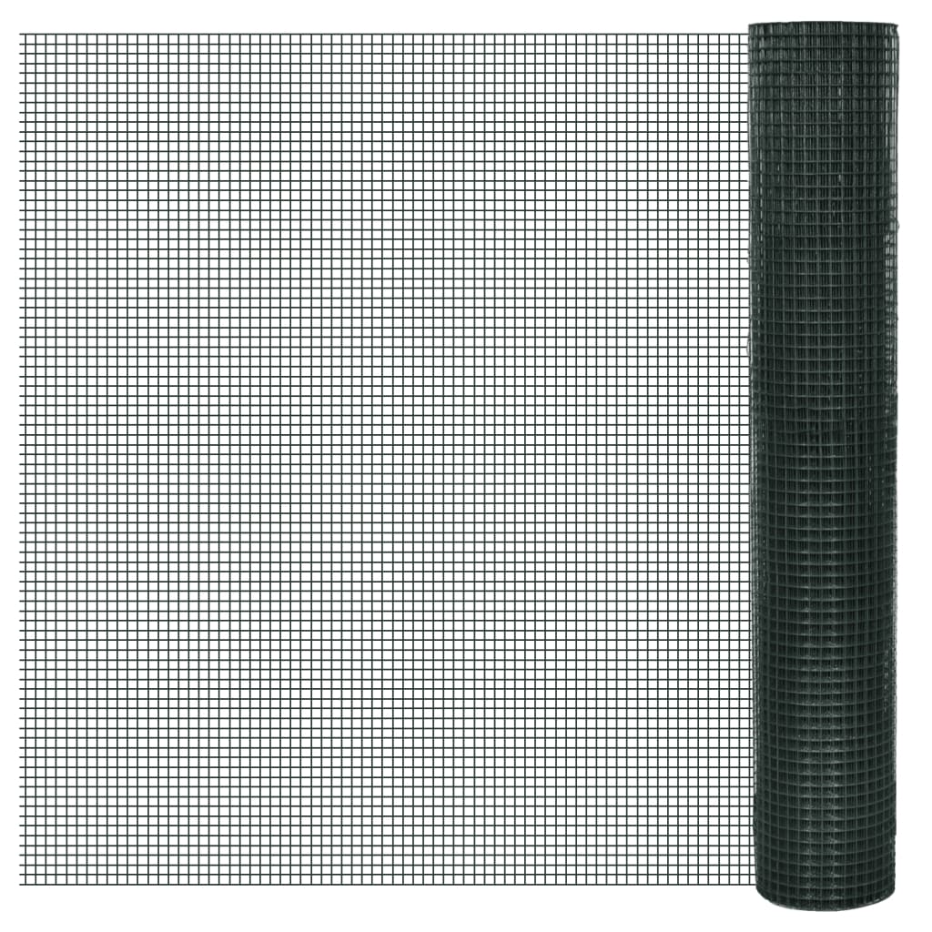 Vidaxx grillage 25x1 m en acier galvanisé avec revêtement PVC vert