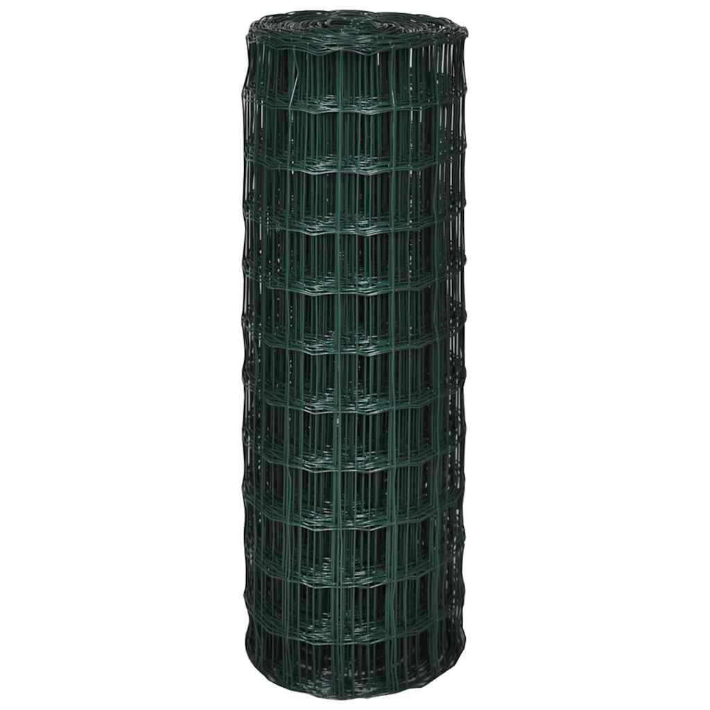 Vidaxl Euro Hek 25x1,0 m en acier vert
