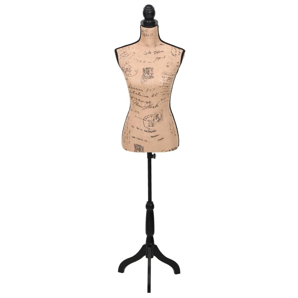 Vidaxl Estalage Doll Torse femme jute Brown -Black