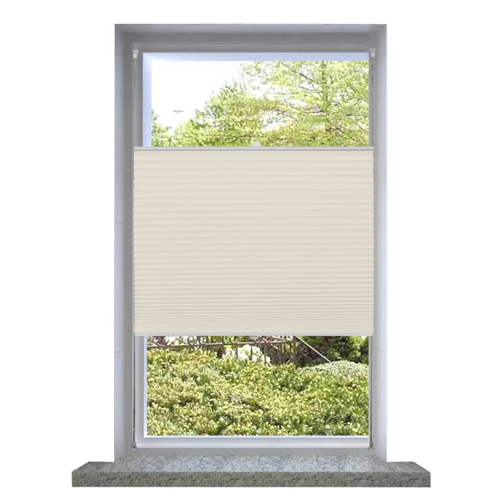 Vidaxl plissé rouleau aveugle 70x100cm crème