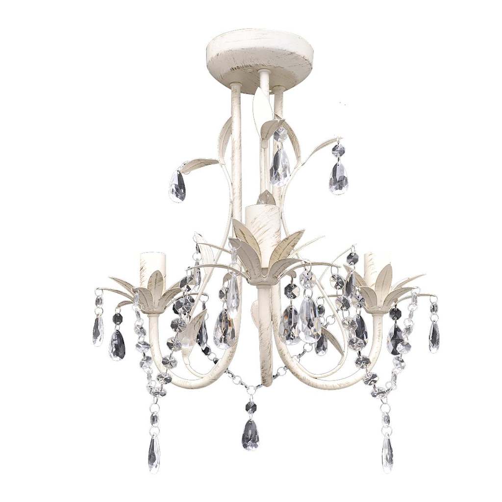 Lustre en cristal vidaxl avec design élégant blanc (3 lampes)