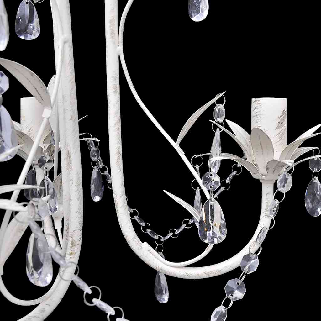 Lustre en cristal vidaxl avec design élégant blanc (3 lampes)