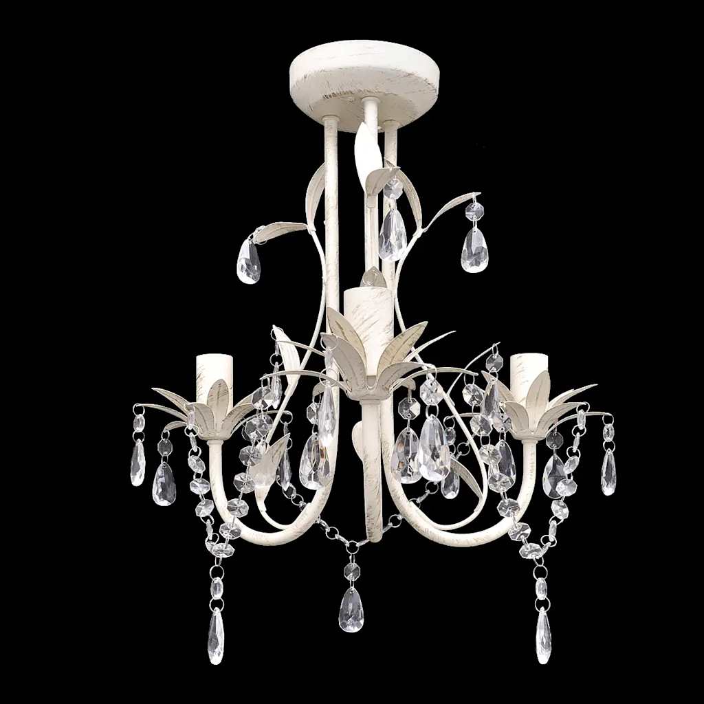 Lustre en cristal vidaxl avec design élégant blanc (3 lampes)