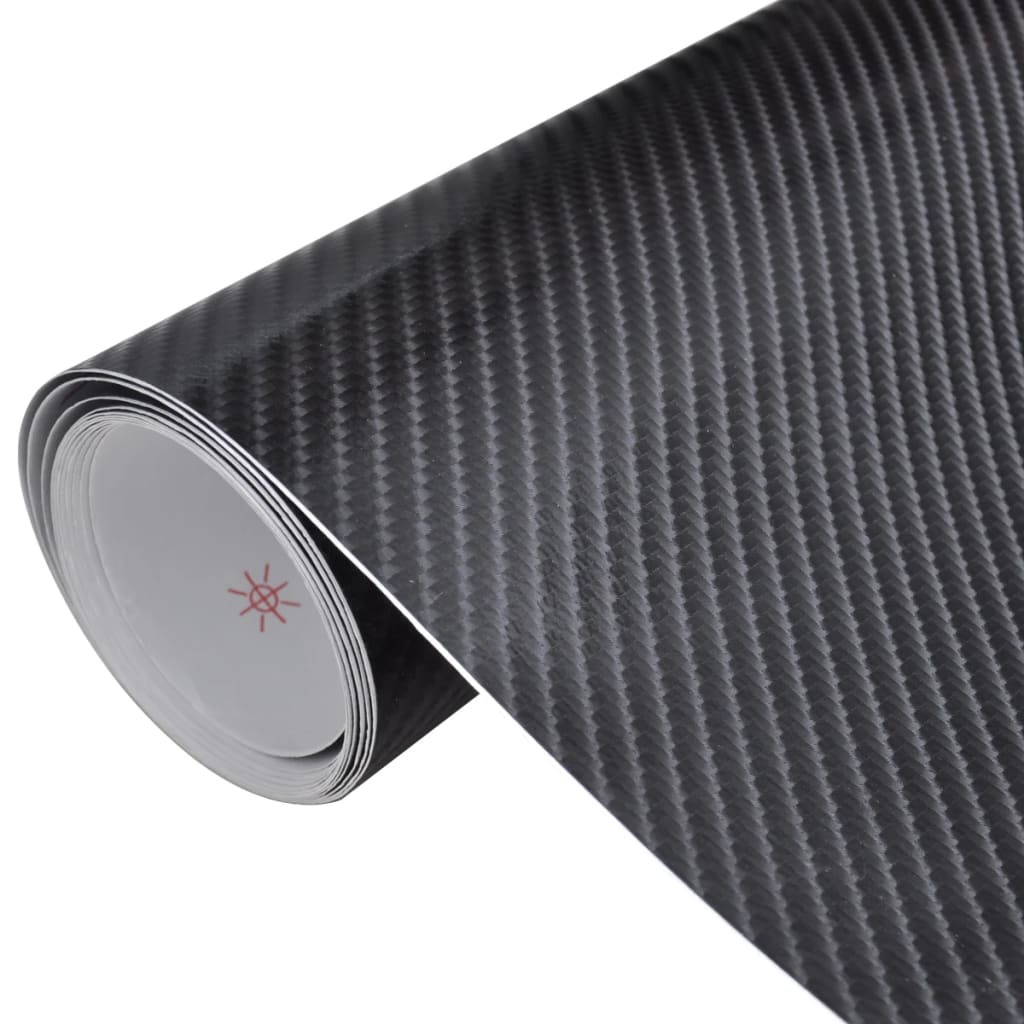 Vidaxl Autofolie 4d 152x200 cm en fibre de carbone en vinyle noir