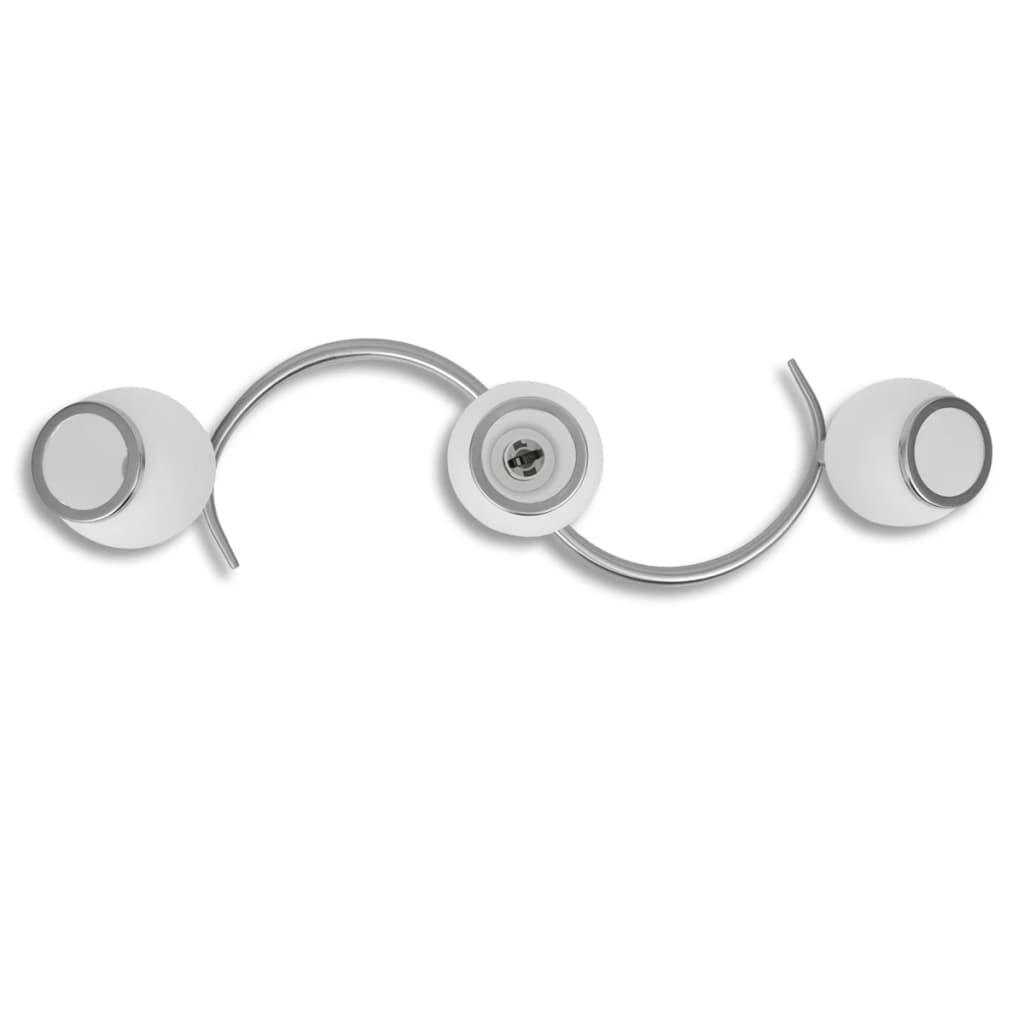 Bouchons en verre de lampe de plafond Vidaxl + rail ondulé pour 3 x e14 poires