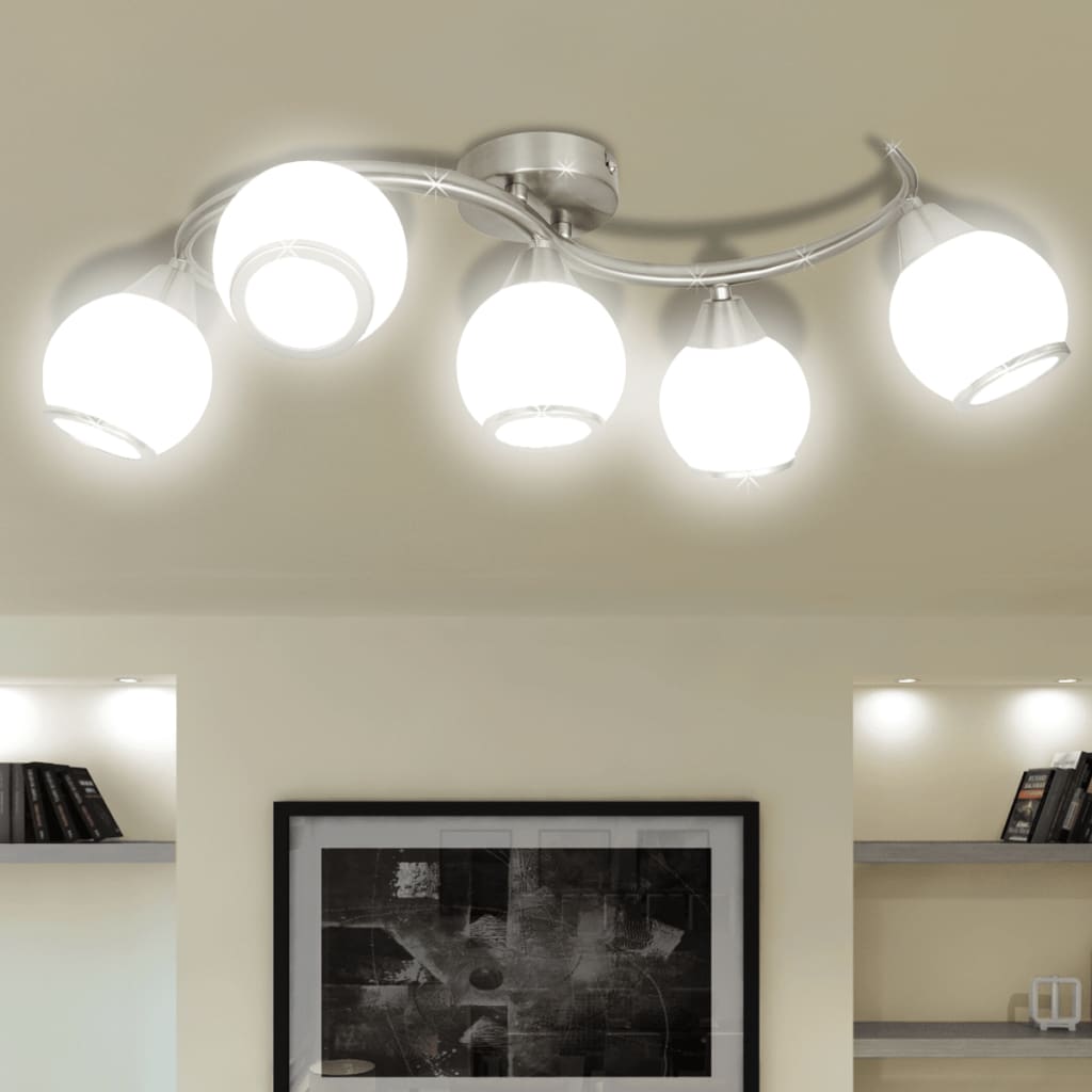 Vidaxl plafond avec capuchons en verre + rail ondulé