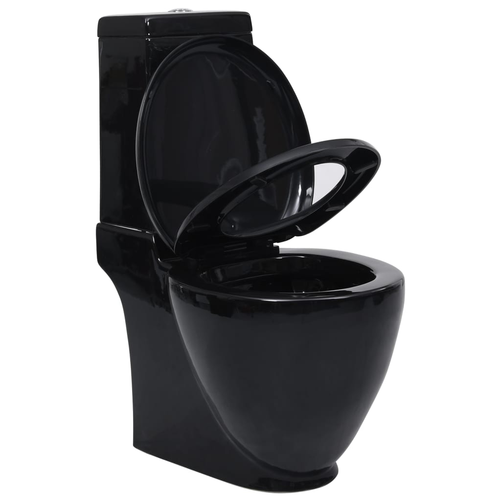Vidaxl Toilet Round Drain sous la céramique noir
