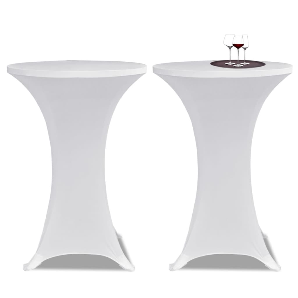 Vidaxl Stand Table Couvercle Stretch Ø80cm Blanc (2 pièces)