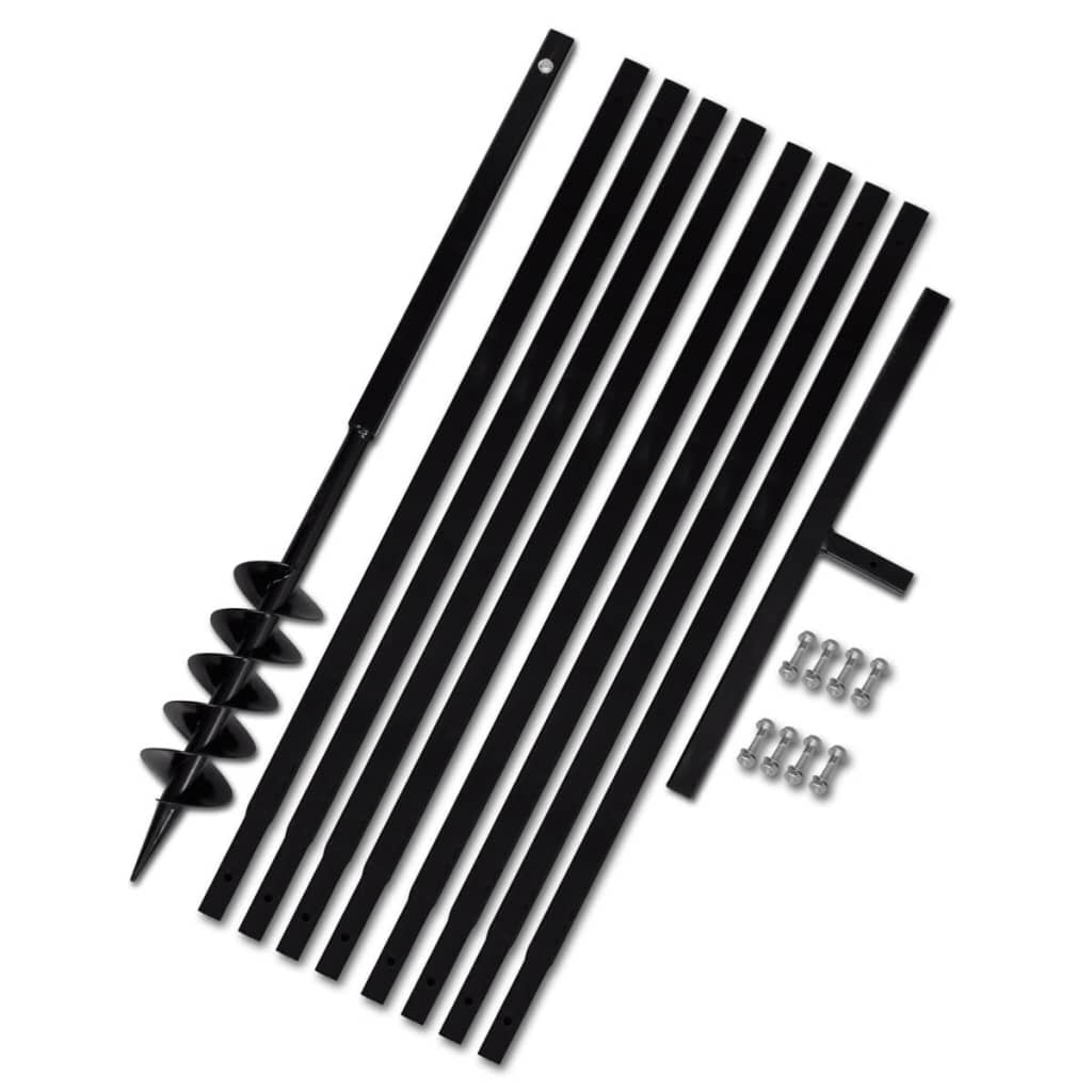 Vidaxl Ground Drill 100 mm avec acier d'extension de 9 m