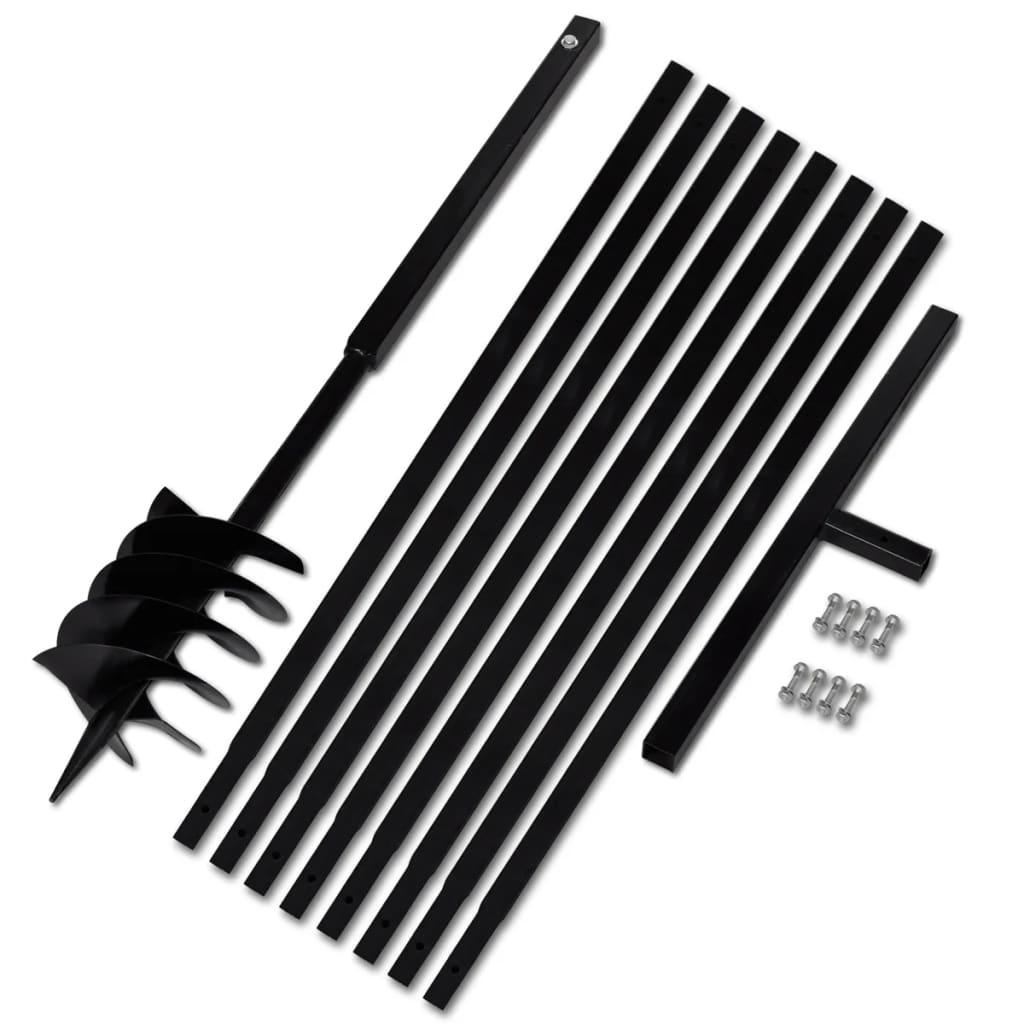 Vidaxl Foret à la terre avec poignée 180 mm et extensions 9 m (acier)