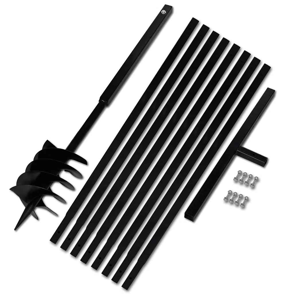 Vidaxl Foret à la terre avec poignée 180 mm et extensions 9 m (acier)