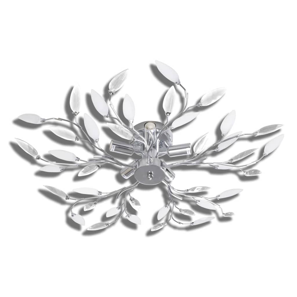 Vidaxl plafond avec feuilles de cristal de 3xe14 en acrylique