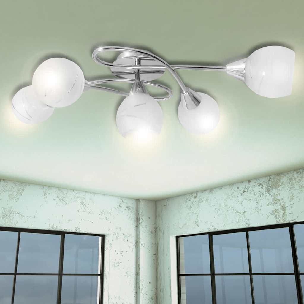 Lampe plafond Vidaxl avec boîtier en verre pour les lampes