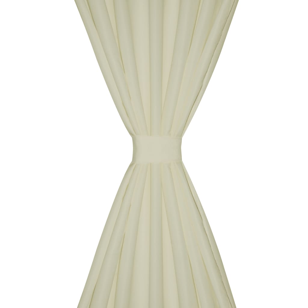 Vidaxl rideaux micro-satin avec anneaux 140 x 175 cm 2 pièces (crème)