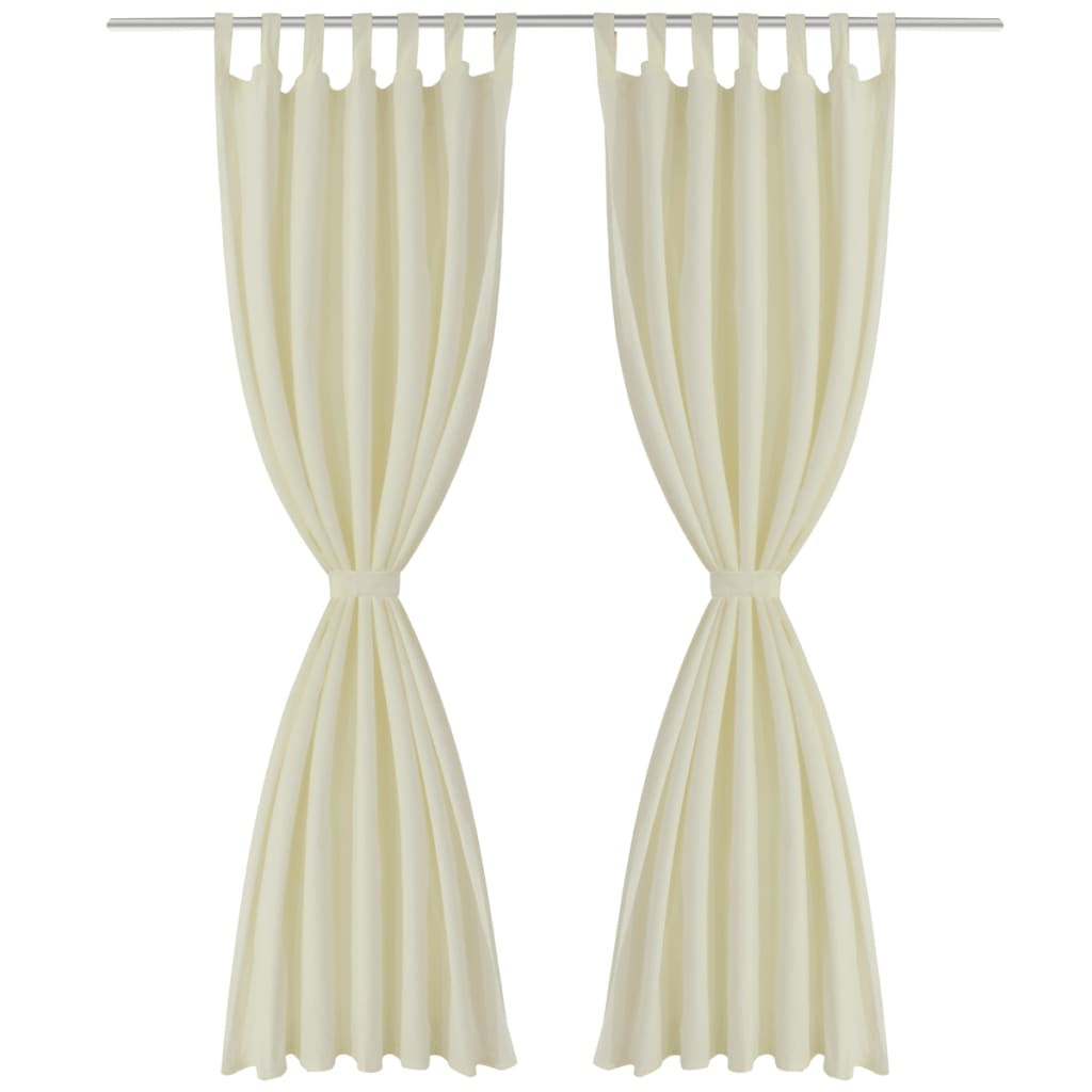 VidaXL rideaux micro satin avec anneaux 140 x 225 cm 2 pièces (crème)