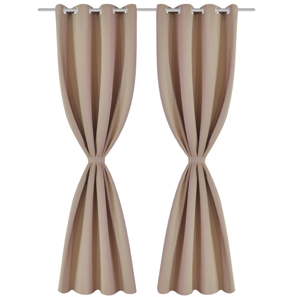 Rideaux vidaxl avec anneaux en métal 135 x 245 cm 2 pièces (crème)